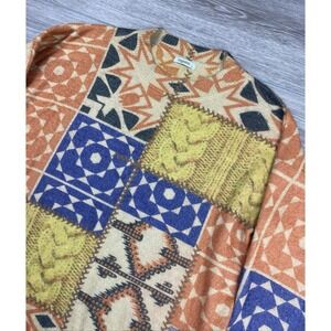 Togputel Women's Long Sleeve Patchwork Patterned Knit Sweater Multicolor Size L
